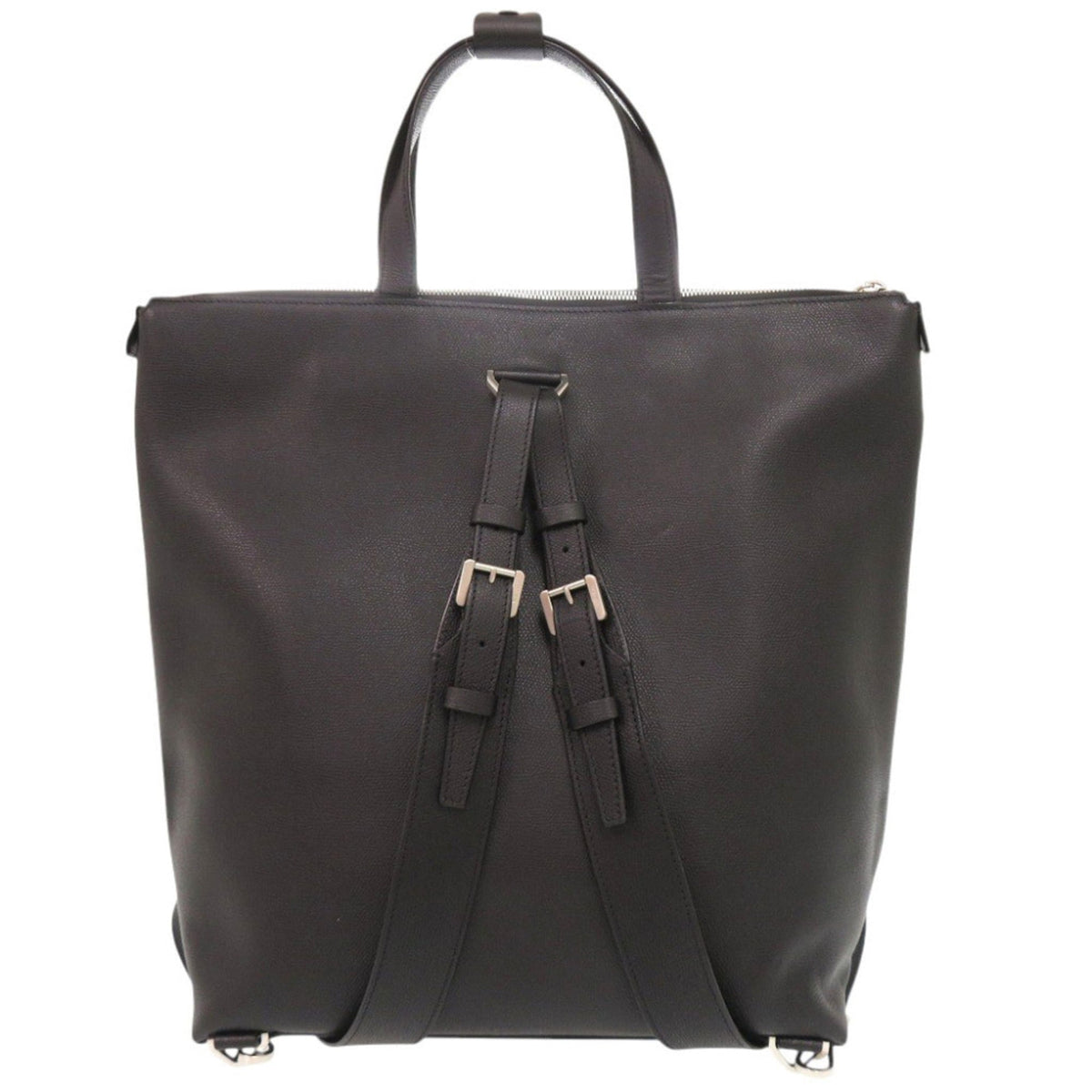 Valextra Black Leather Tote Bag (Pre-Owned)