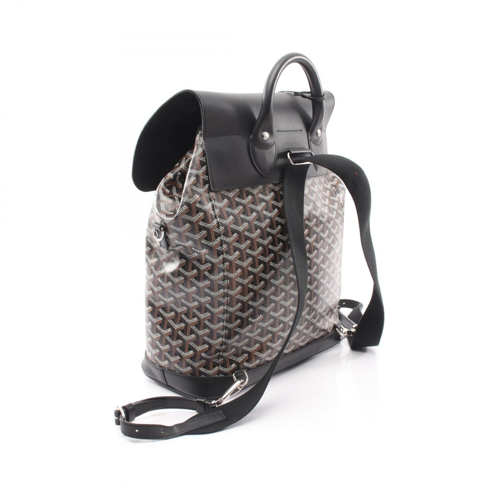 Goyard Black Multi-Color Coated Canvas Leather Backpack (Pre-Owned)
