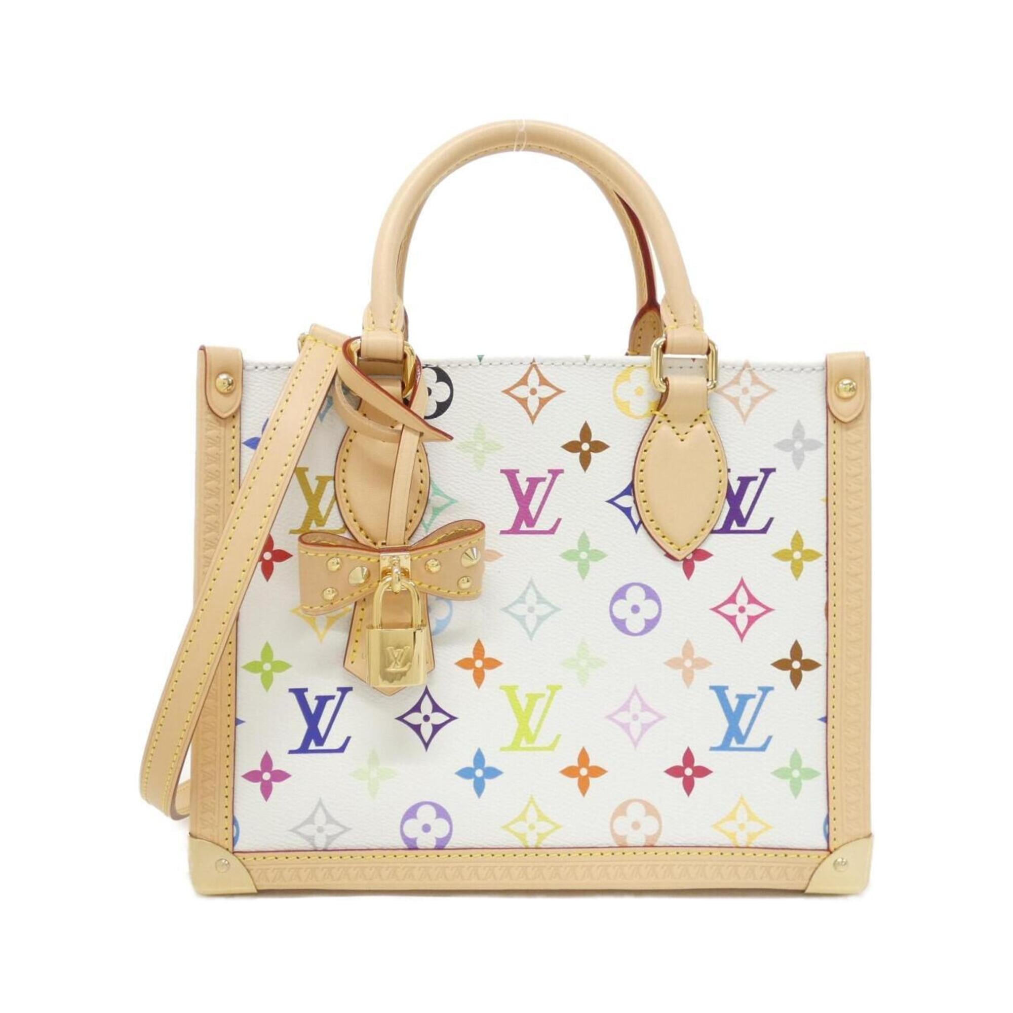 Louis Vuitton White Coated Canvas Handbag (Pre-Owned)