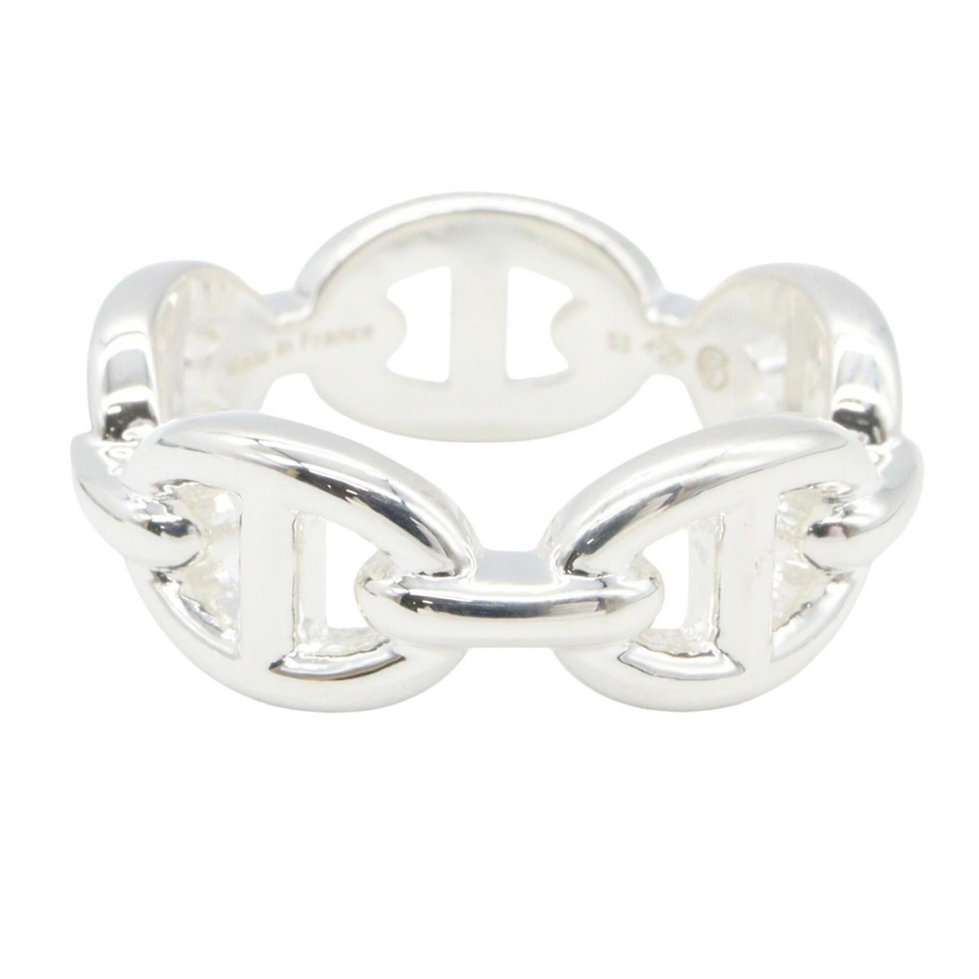 Hermes Silver Silver 925 Band Ring (Pre-Owned)