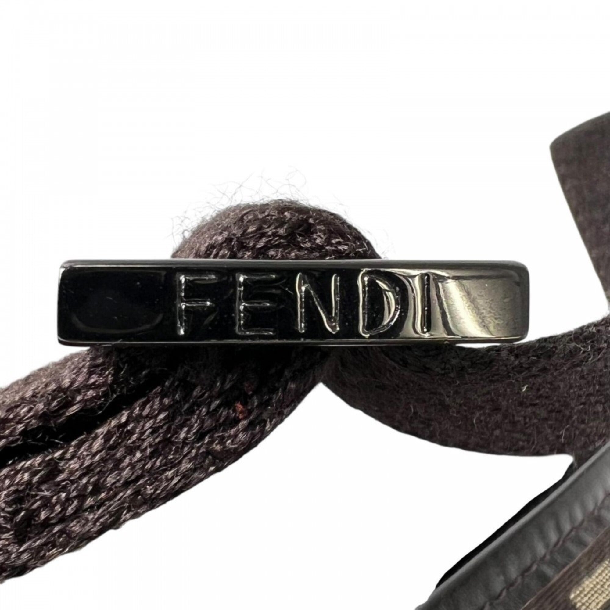 Fendi Brown Canvas Leather Shoulder Bag (Pre-Owned)