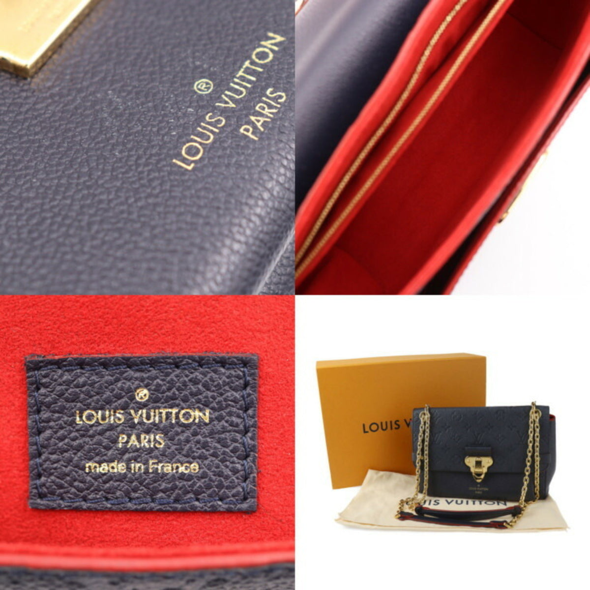 Louis Vuitton Monogram Empreinte Marine Rouge Leather Handbag Pochette Shoulder Bag (Pre-Owned)
