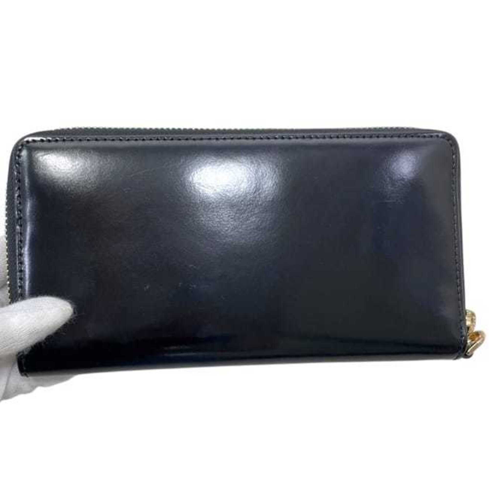 Tory Burch Black Leather Long Wallet (Bi-Fold) (Pre-Owned)