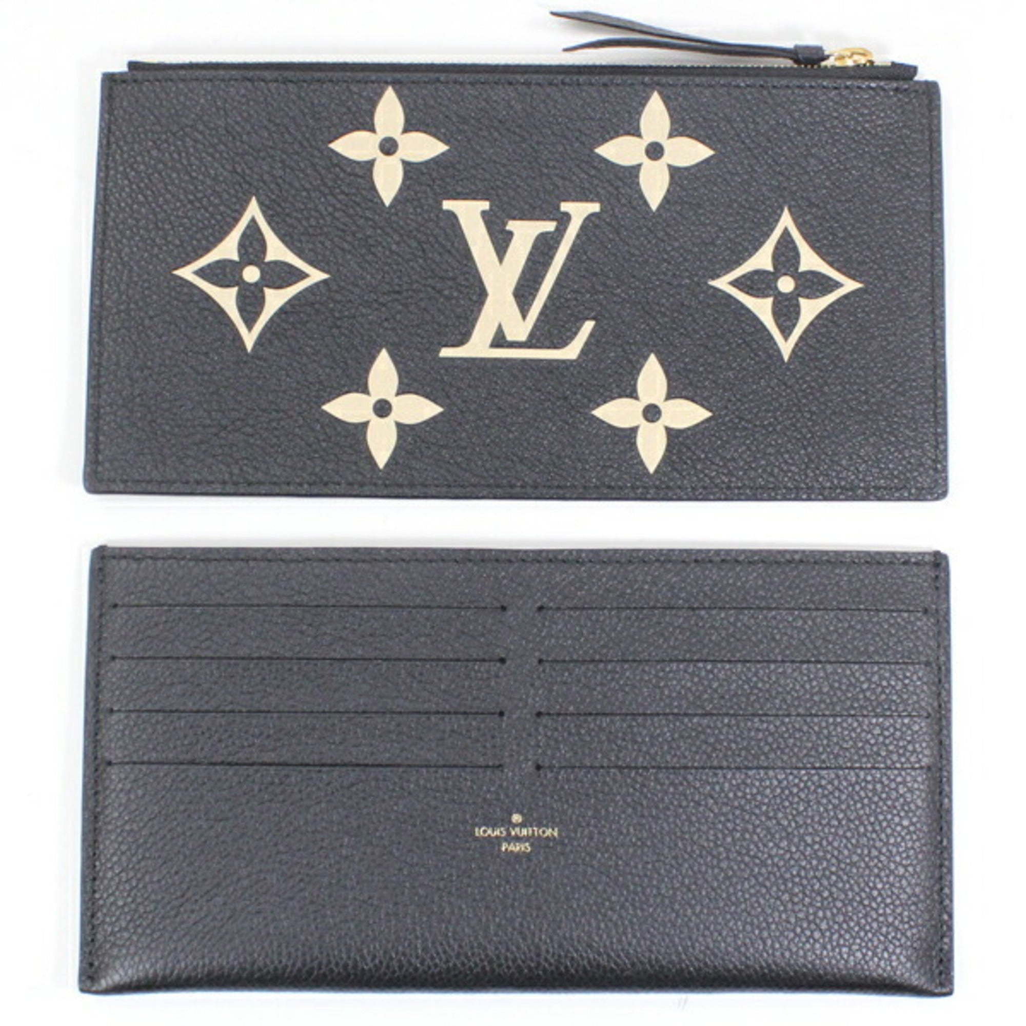 Louis Vuitton Beige Bicolor Black Monogram Empreinte Clutch Bag Pochette Shoulder Bag (Pre-Owned)