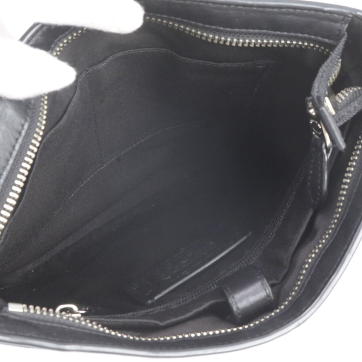 Coach Black Gray Leather Coated Canvas Messenger Bag Shoulder Bag (Pre-Owned)