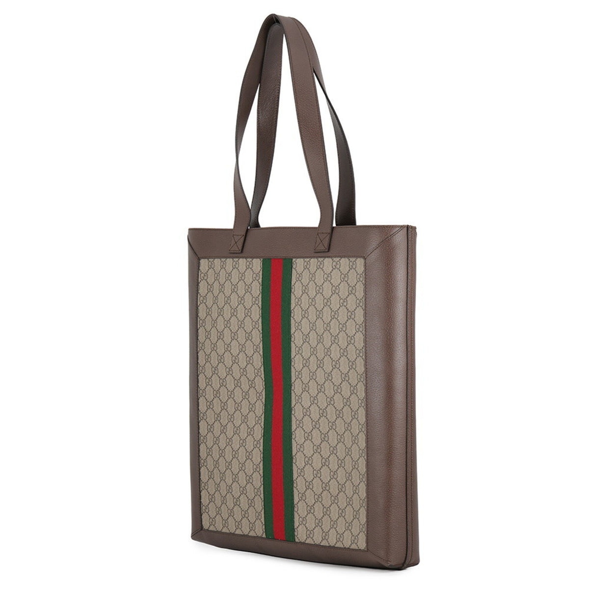Gucci Beige Brown Gg Supreme Leather Handbag (Pre-Owned)