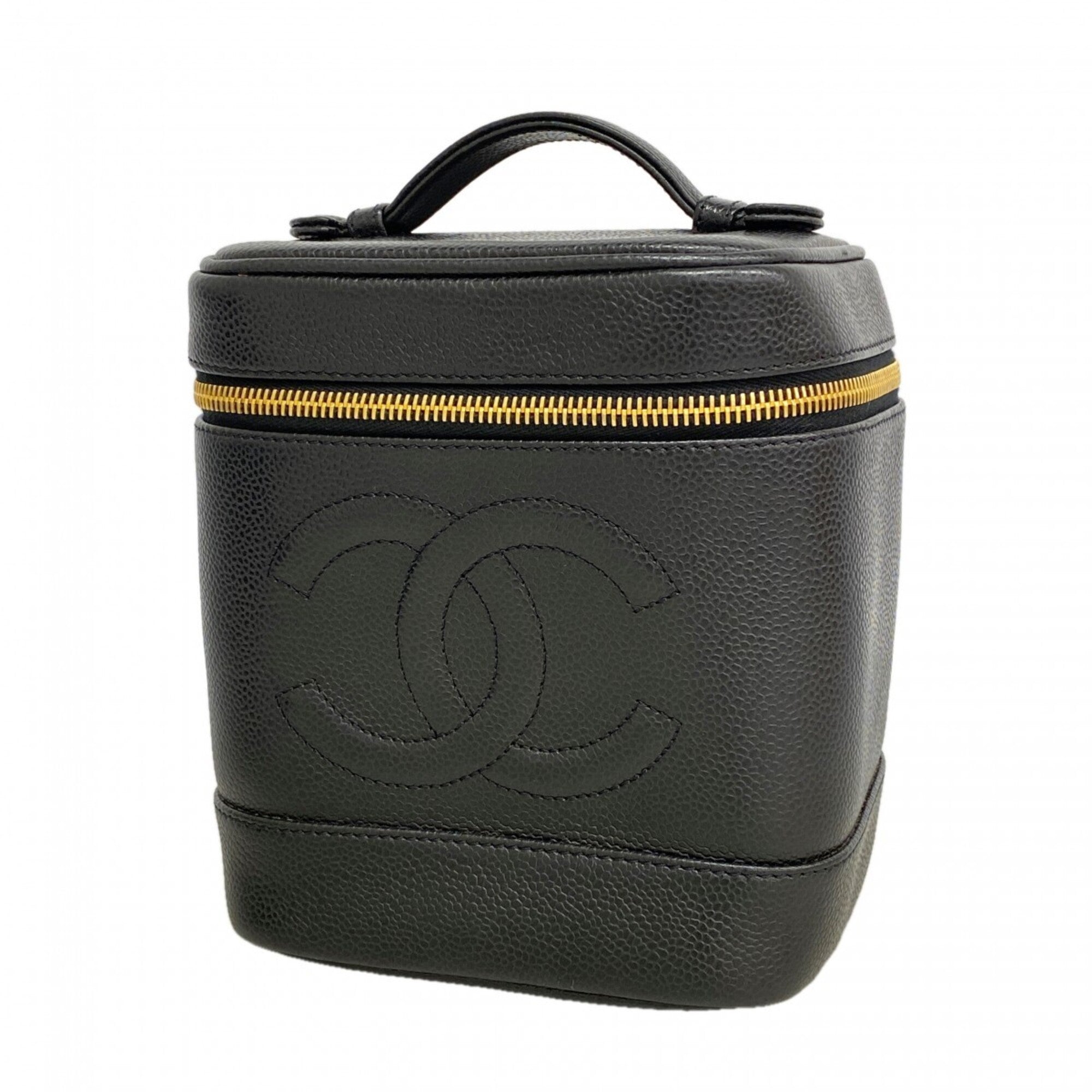 Chanel Black Grained Calfskin Vanity Bag (Pre-Owned)