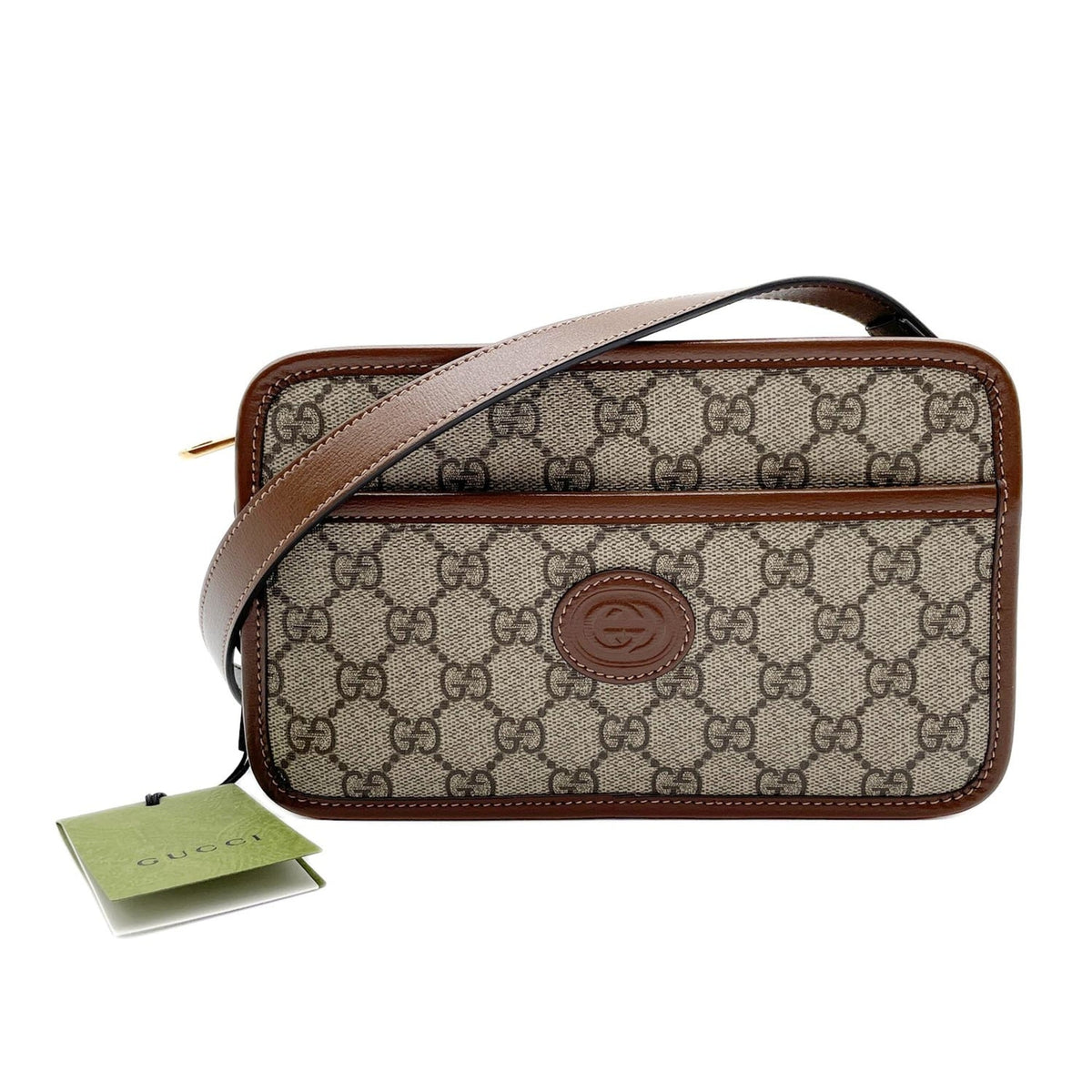 Gucci Brown Gray Pvc Leather Pochette Shoulder Bag (Pre-Owned)