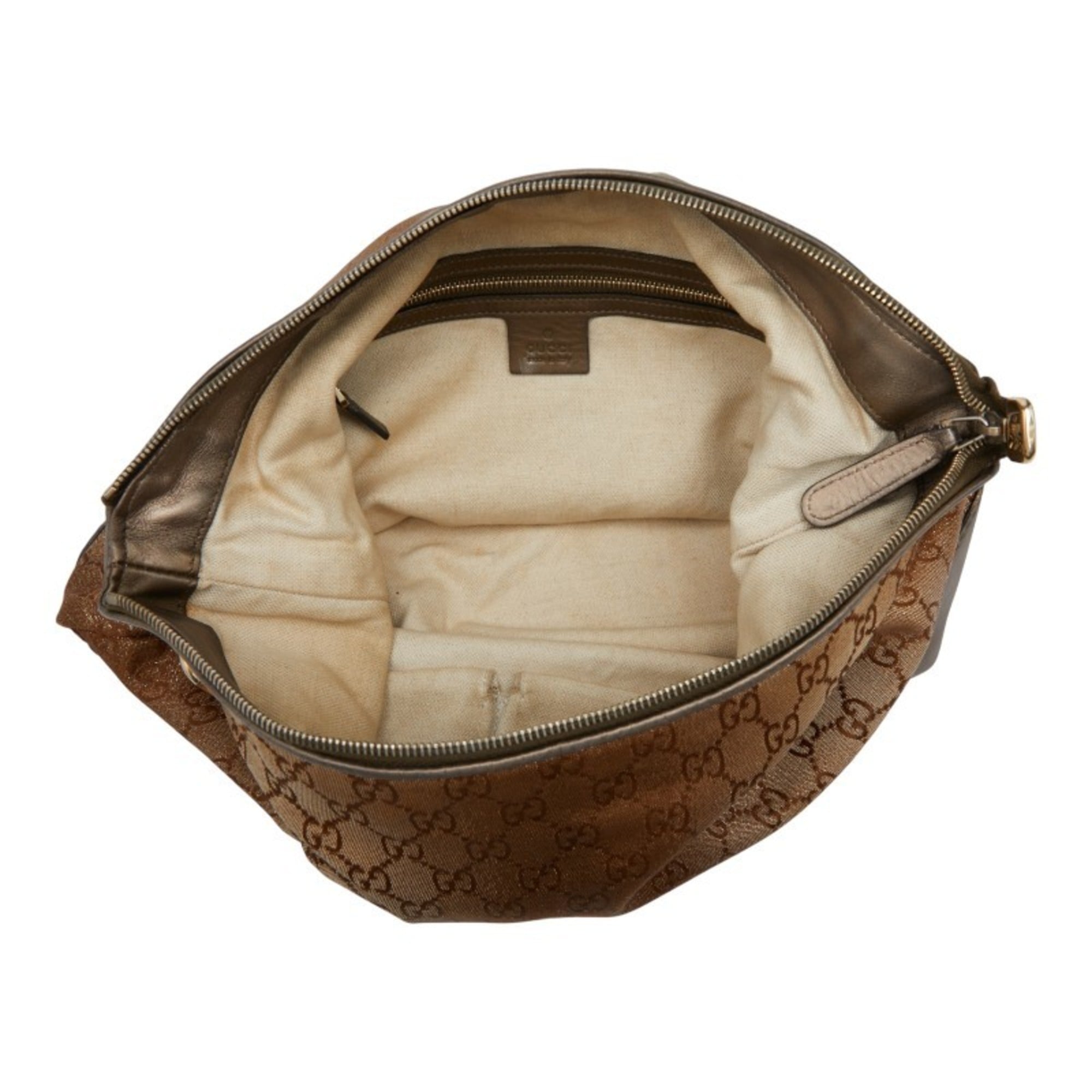 Gucci Brown Canvas Leather Shoulder Bag (Pre-Owned)