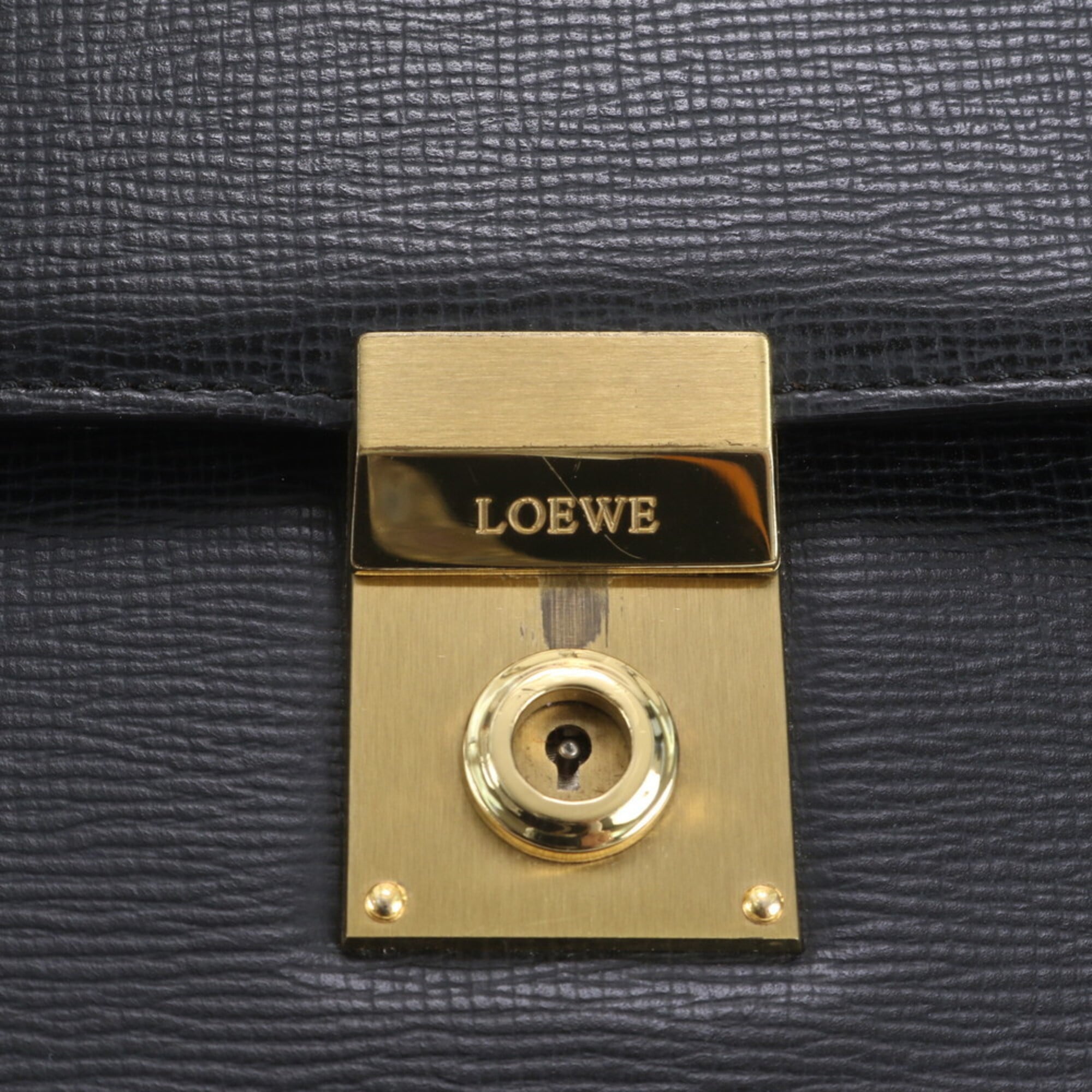 Loewe Black Leather Briefcase Tote Bag (Pre-Owned)