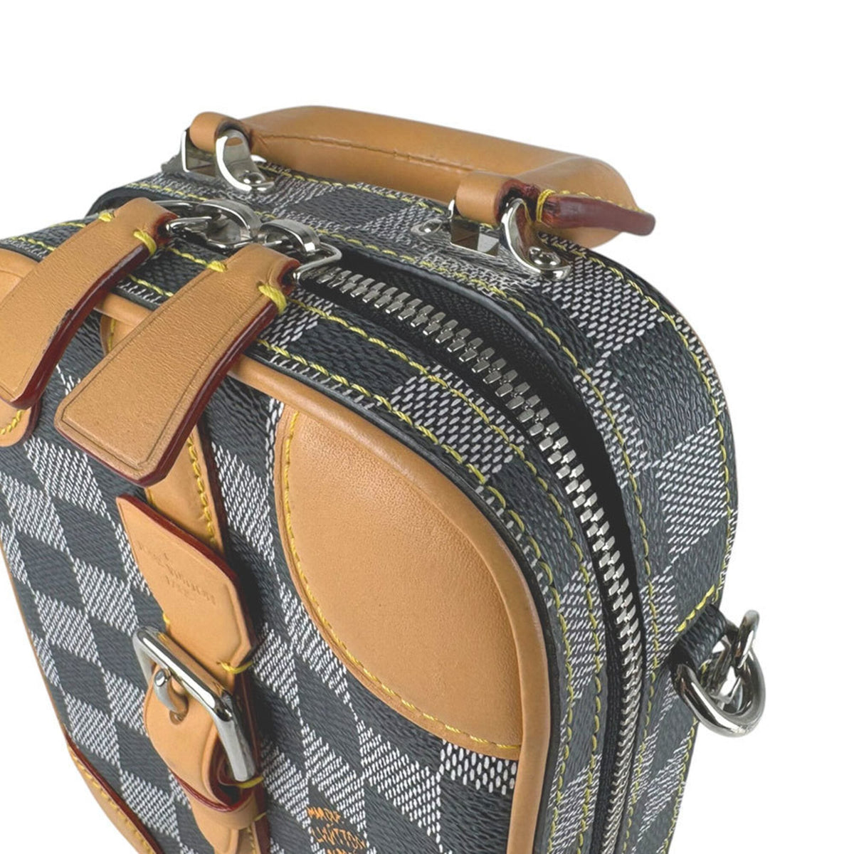Louis Vuitton Black Brown Damier Canvas Shoulder Bag (Pre-Owned)