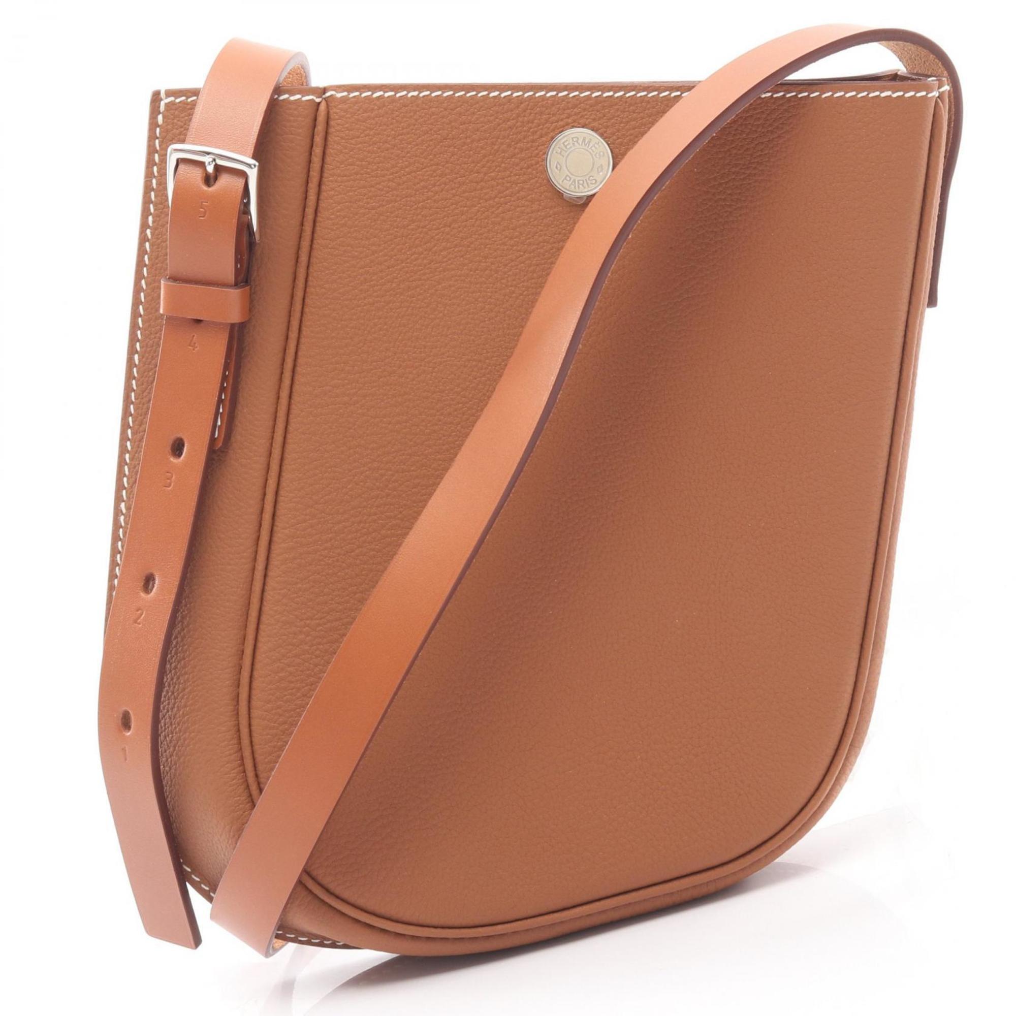 Hermes Brown Gold Togo Leather Leather Handbag Shoulder Bag (Pre-Owned)