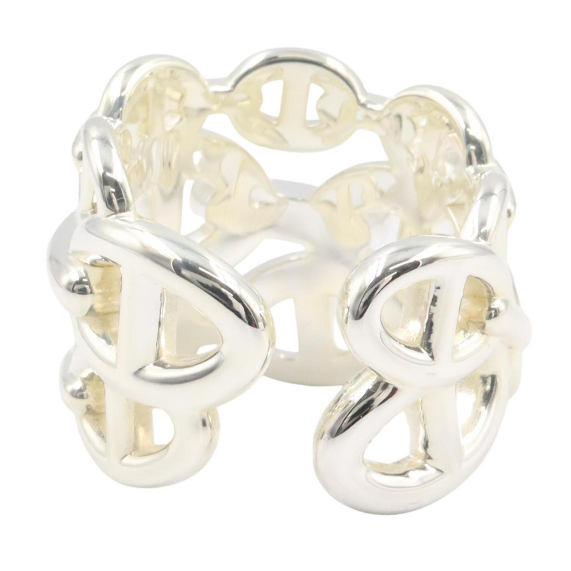 Hermes Silver Silver 925 Band Ring (Pre-Owned)