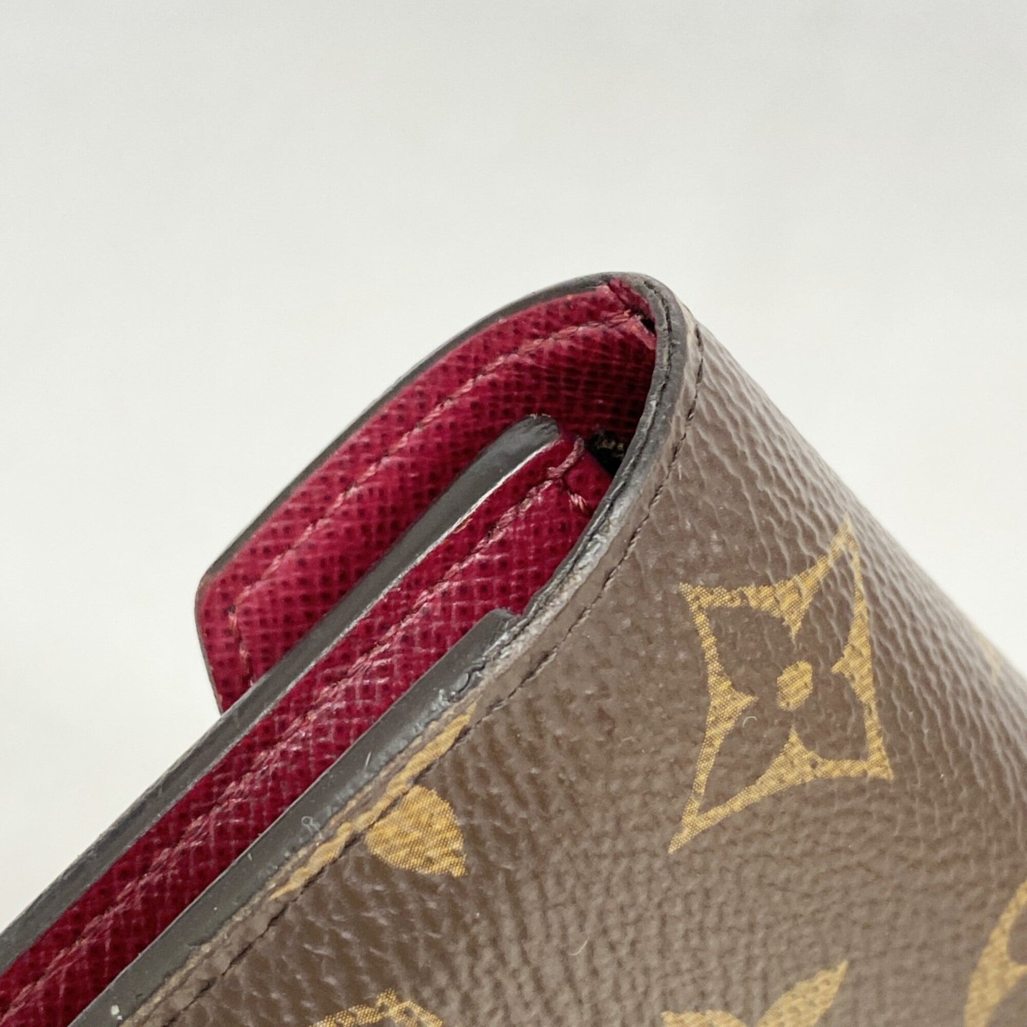 Louis Vuitton Brown Fuchsia Wallet (Tri-Fold) (Pre-Owned)