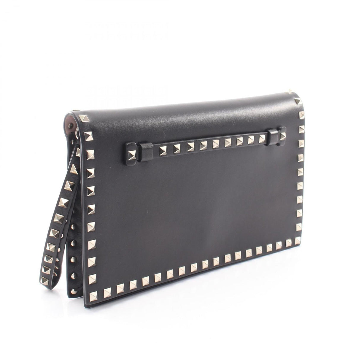 Valentino Black Leather Clutch Bag (Pre-Owned)