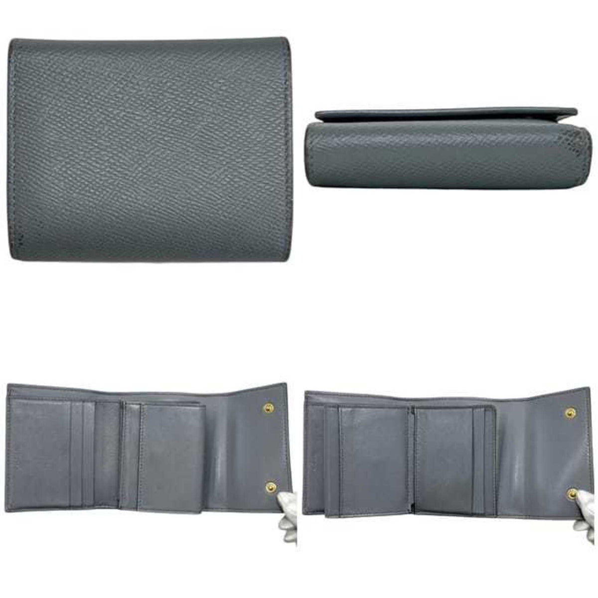 Celine Gray Leather Wallet (Tri-Fold) (Pre-Owned)