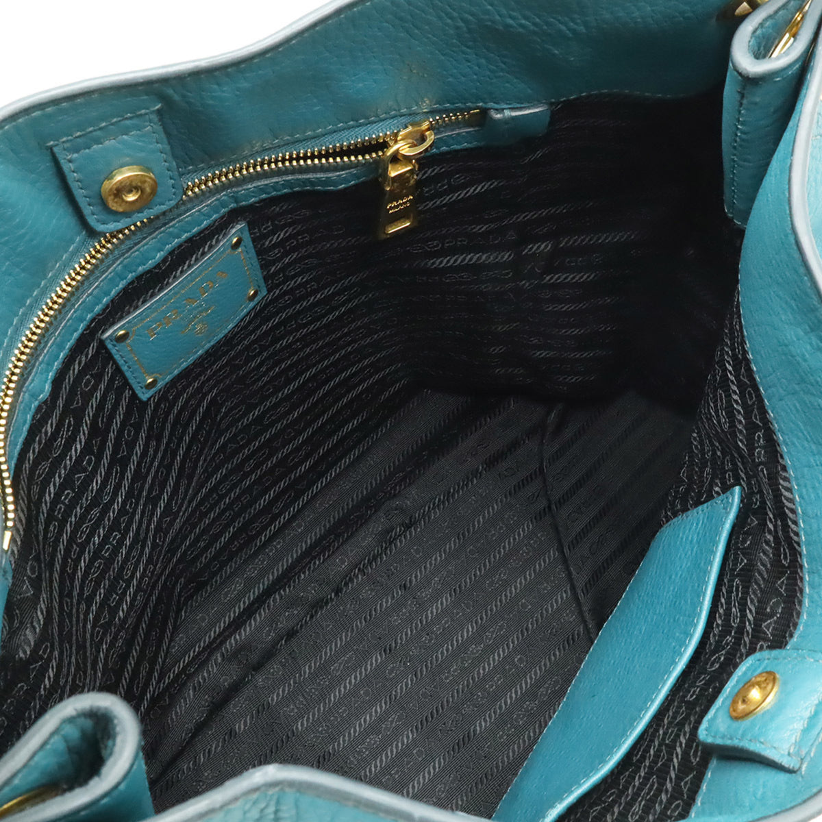 Prada Green Leather Handbag Shoulder Bag (Pre-Owned)