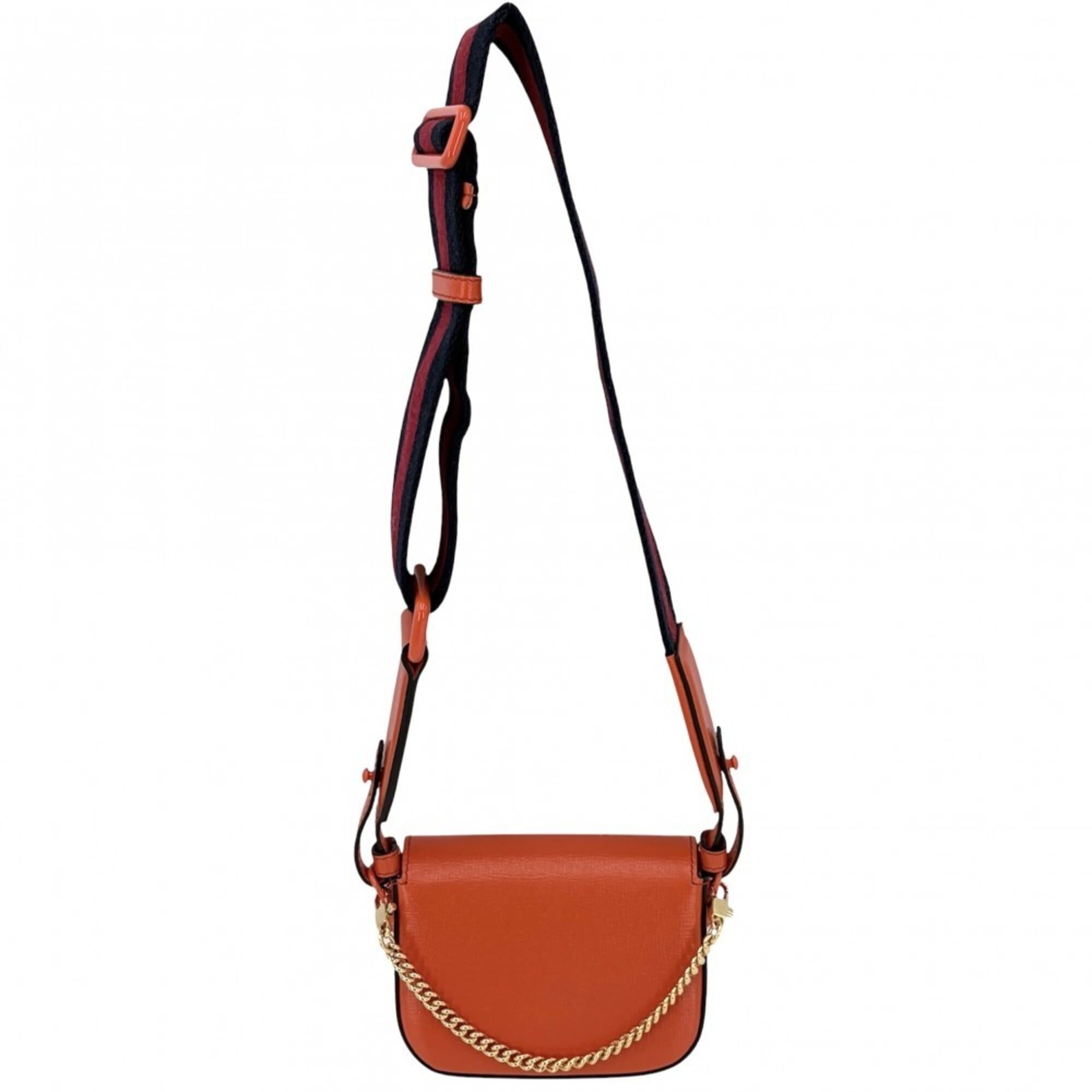 Gucci Orange White Leather Handbag Shoulder Bag (Pre-Owned)