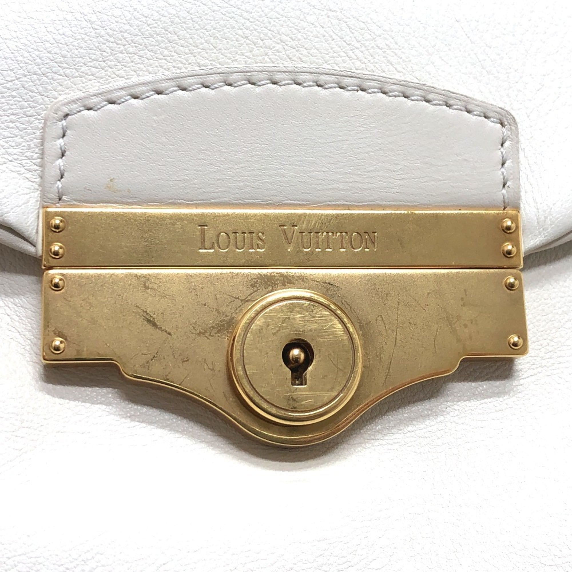 Louis Vuitton White Leather Boston Bag (Pre-Owned)