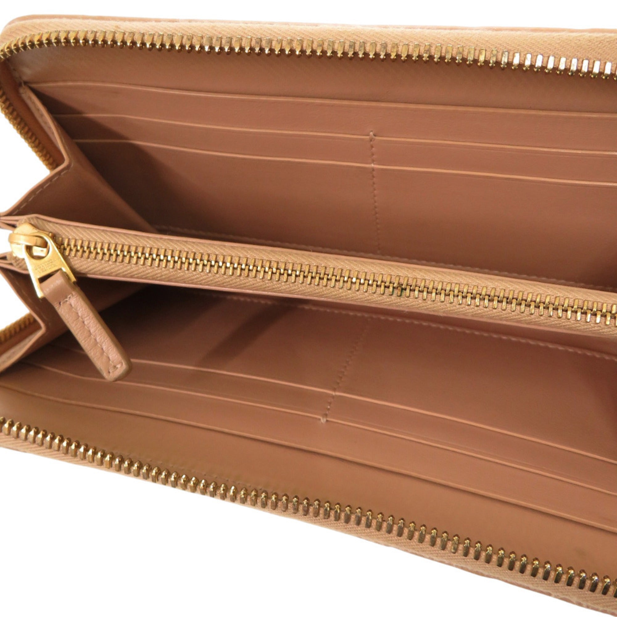 Bottega Veneta Beige Intrecciato Long Wallet (Bi-Fold) (Pre-Owned)