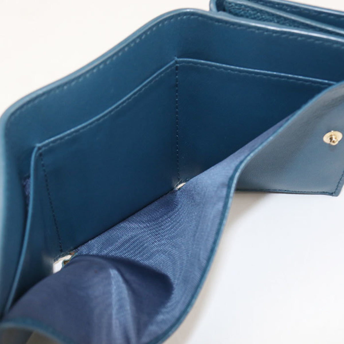 Christian Dior Blue Leather Wallet (Tri-Fold) (Pre-Owned)
