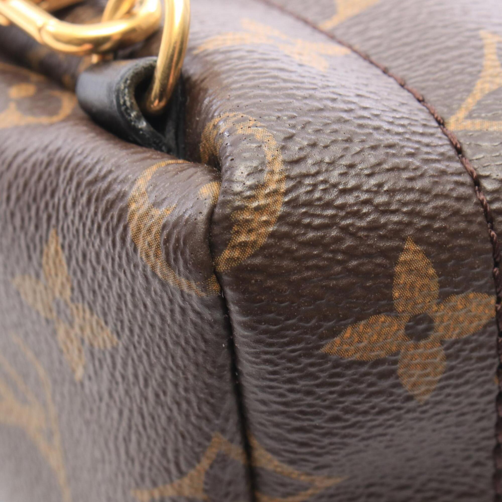 Louis Vuitton Black Brown Coated Canvas Leather Backpack Handbag (Pre-Owned)