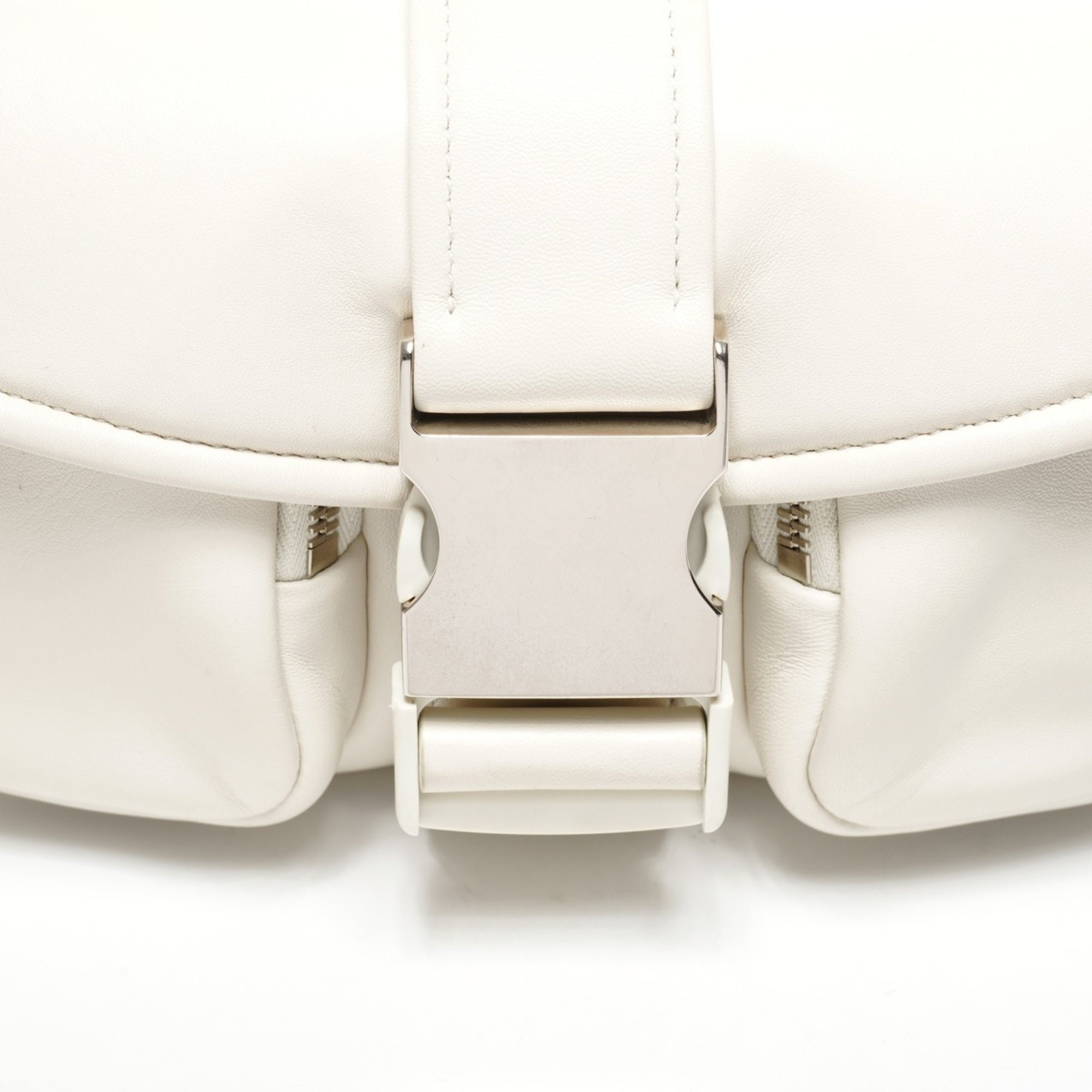 Prada White Nappa Leather Shoulder Bag (Pre-Owned)