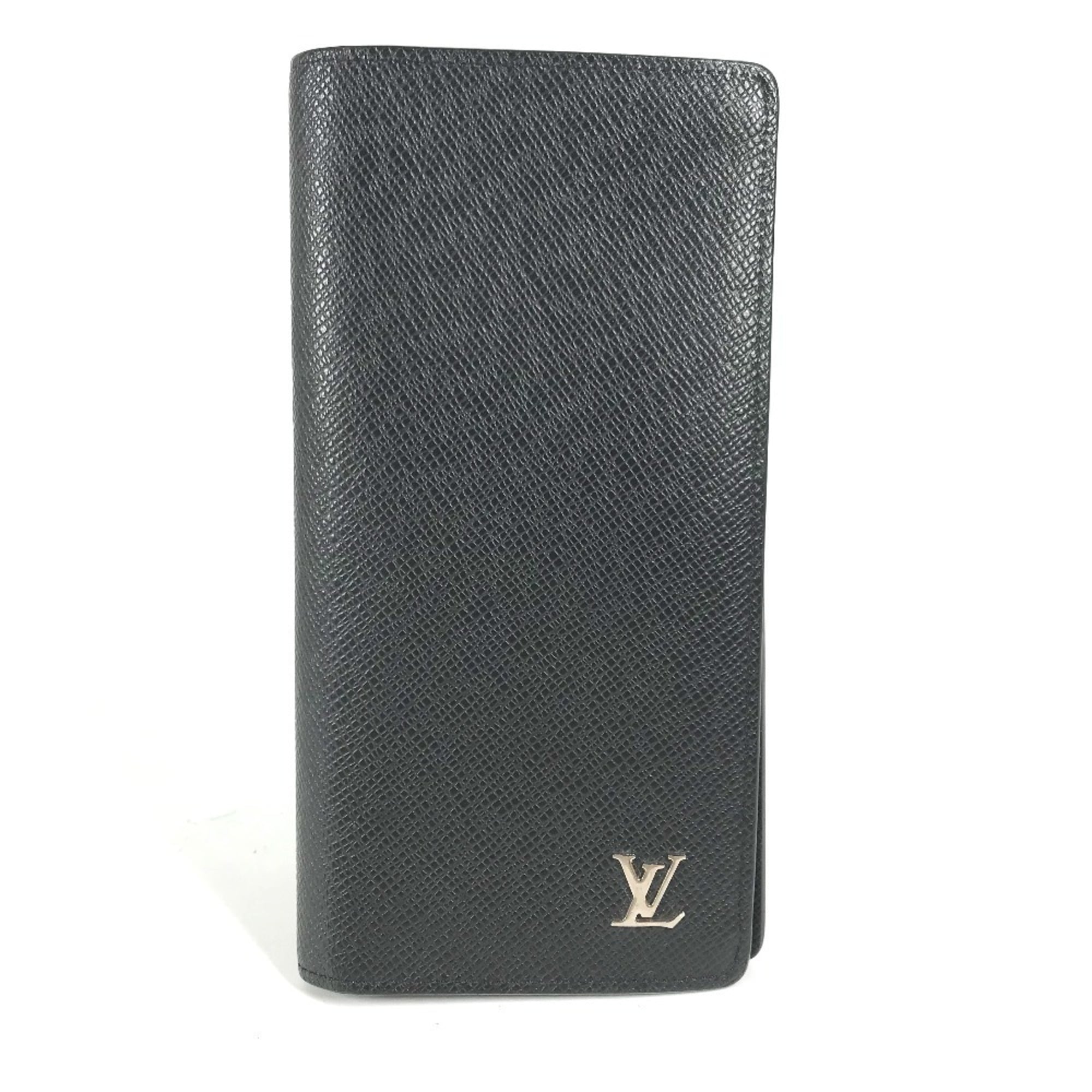 Louis Vuitton Taiga Ardoise Black Taiga Leather Long Wallet (Bi-Fold) (Pre-Owned)