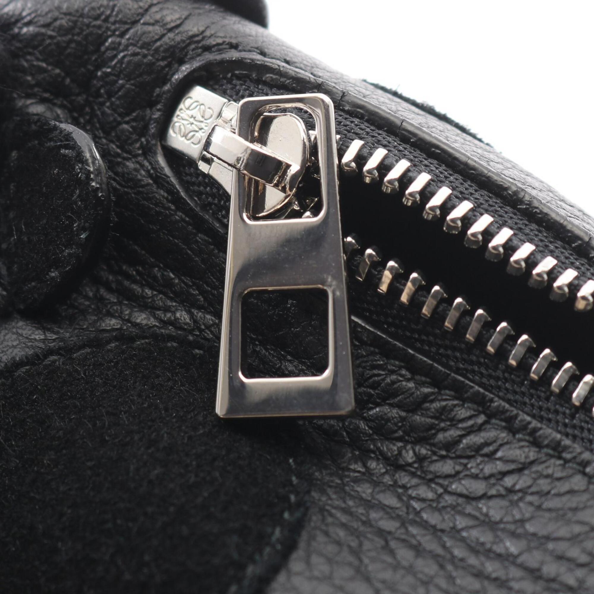 Loewe Black Leather Suede Coin Purse/Coin Case (Pre-Owned)