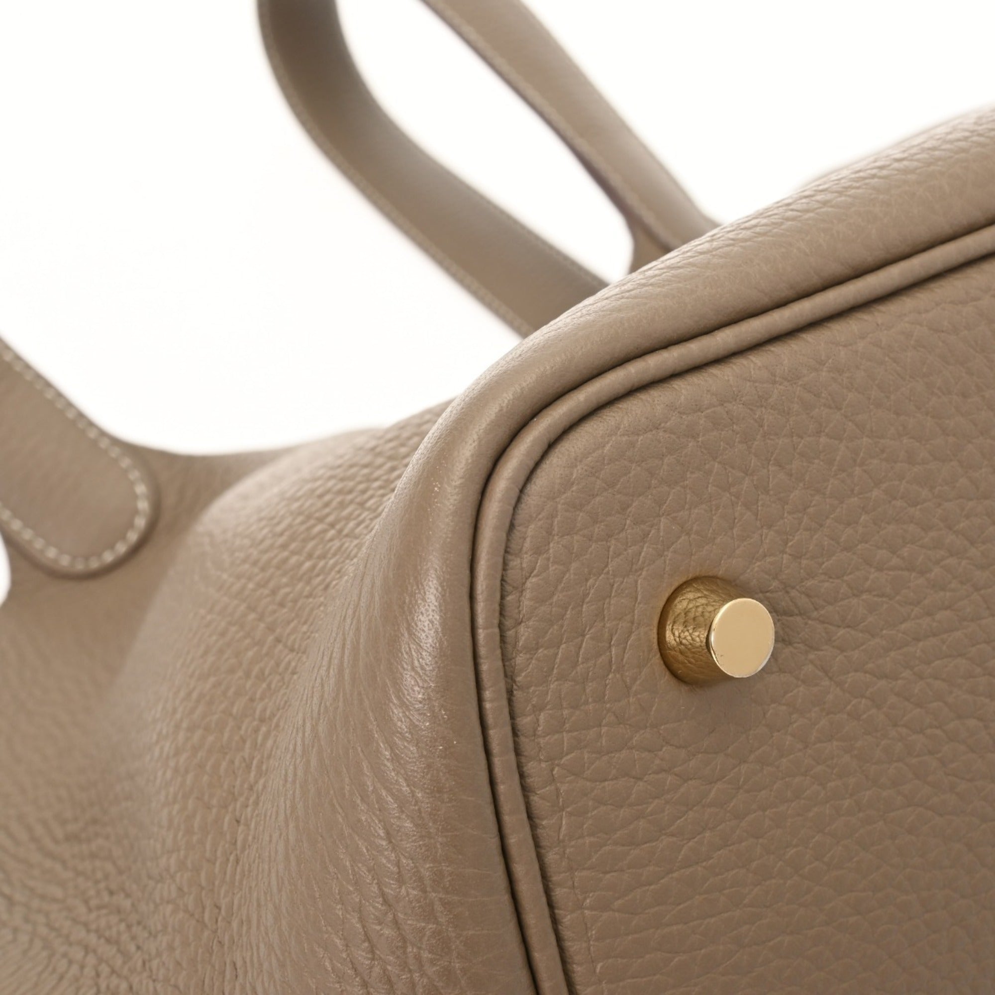 Hermes Etoupe Gray Taurillon Clemence Leather Handbag (Pre-Owned)
