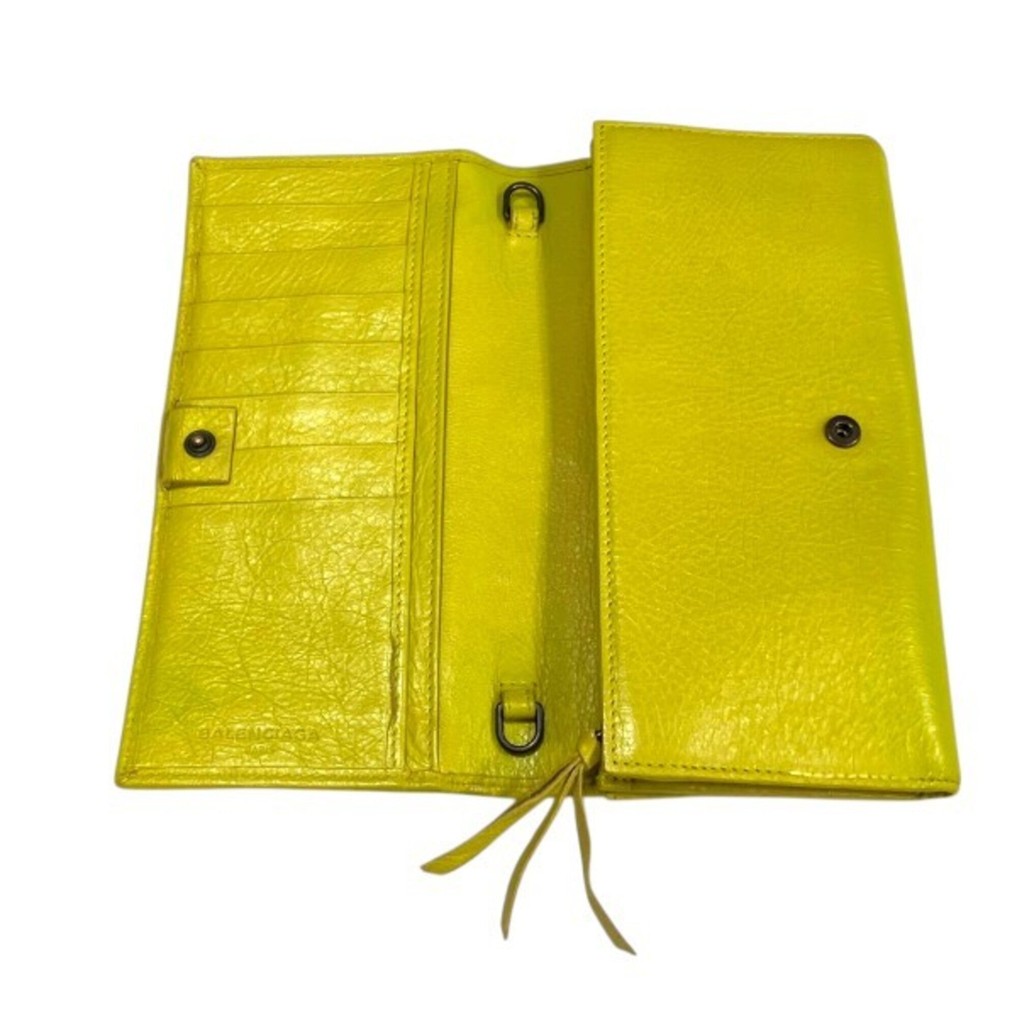 Balenciaga Yellow Leather Chain/Shoulder Wallet (Pre-Owned)