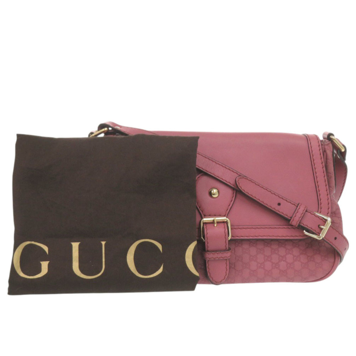 Gucci Pink Leather Shoulder Bag (Pre-Owned)