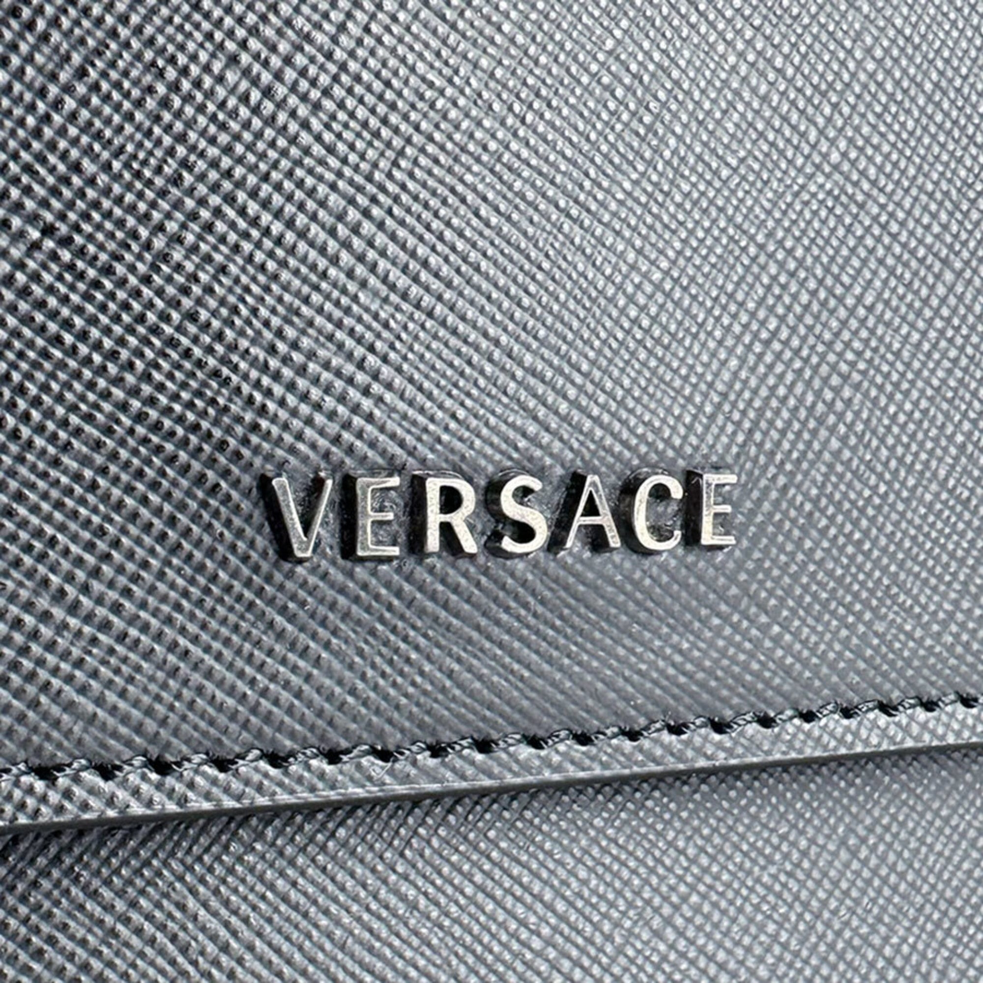 Versace Black Leather Shoulder Bag (Pre-Owned)