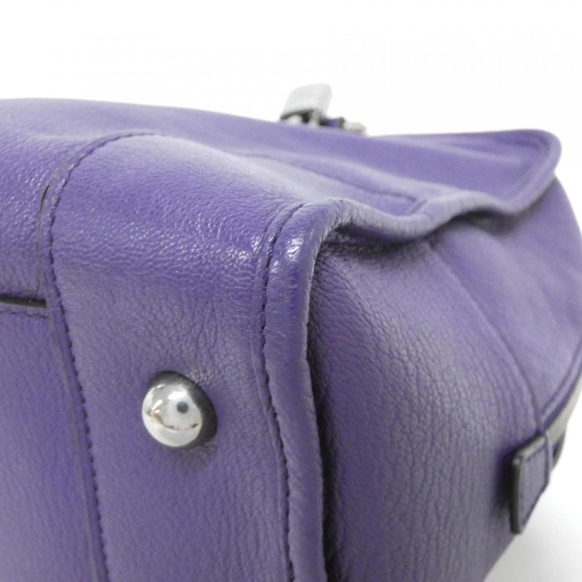 Loewe Purple Leather Handbag (Pre-Owned)