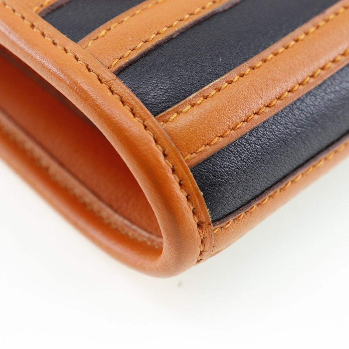 Hermes Black Orange Leather Shoulder Bag (Pre-Owned)