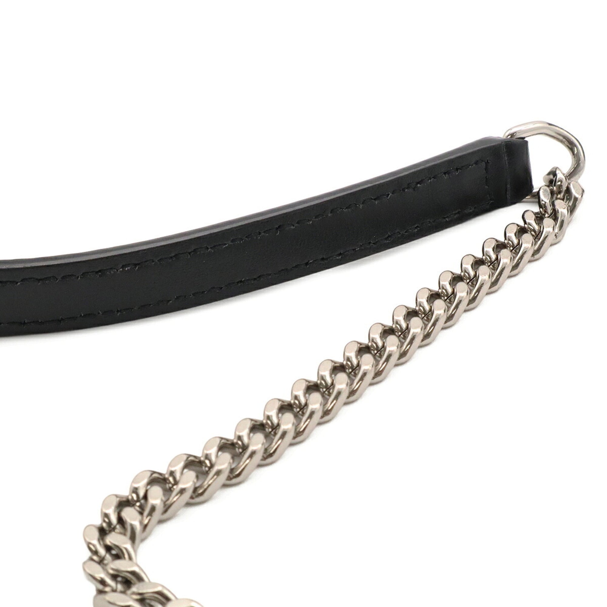 Yves Saint Laurent Black White Leather Shoulder Bag (Pre-Owned)