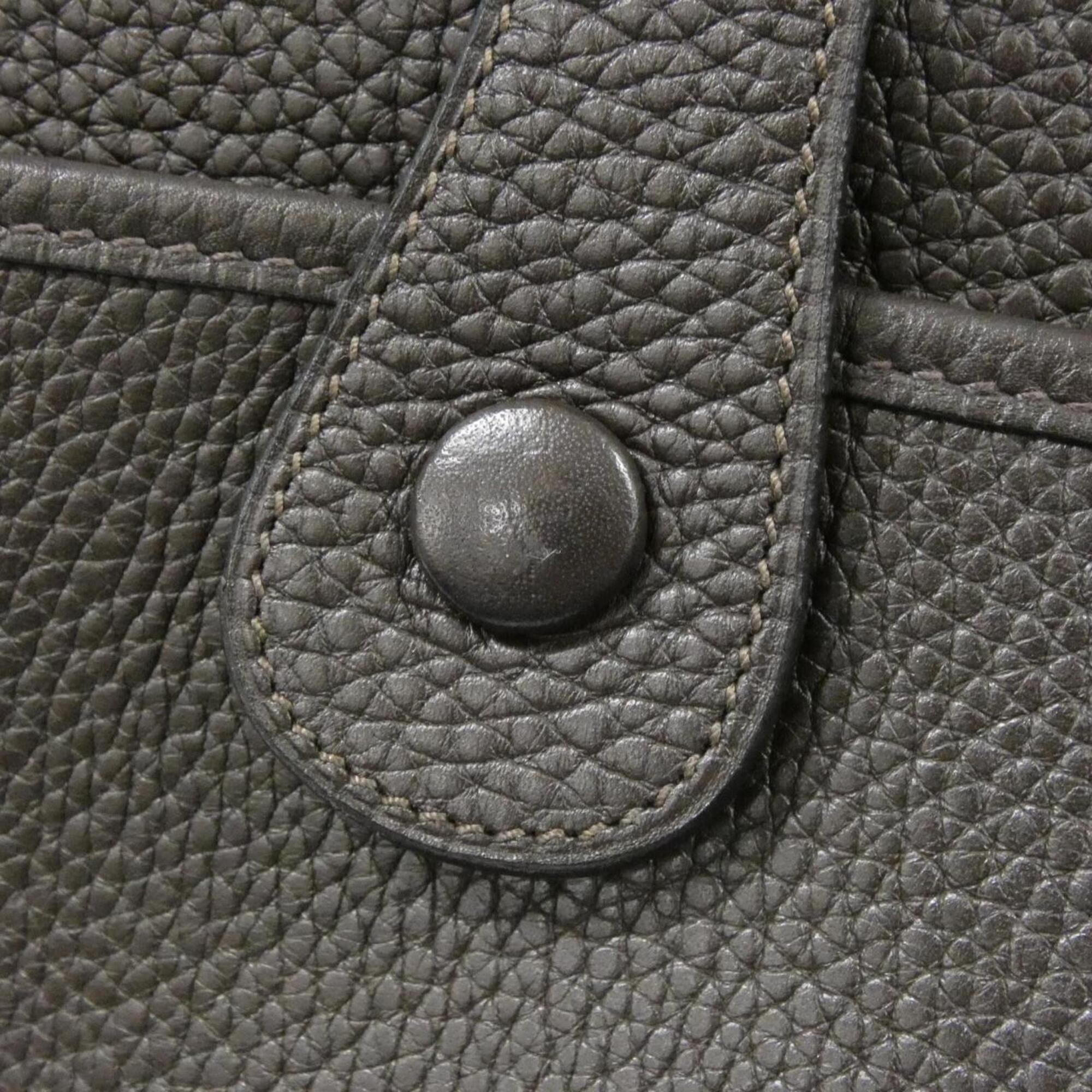 Hermes Ebene Taurillon Clemence Leather Shoulder Bag (Pre-Owned)