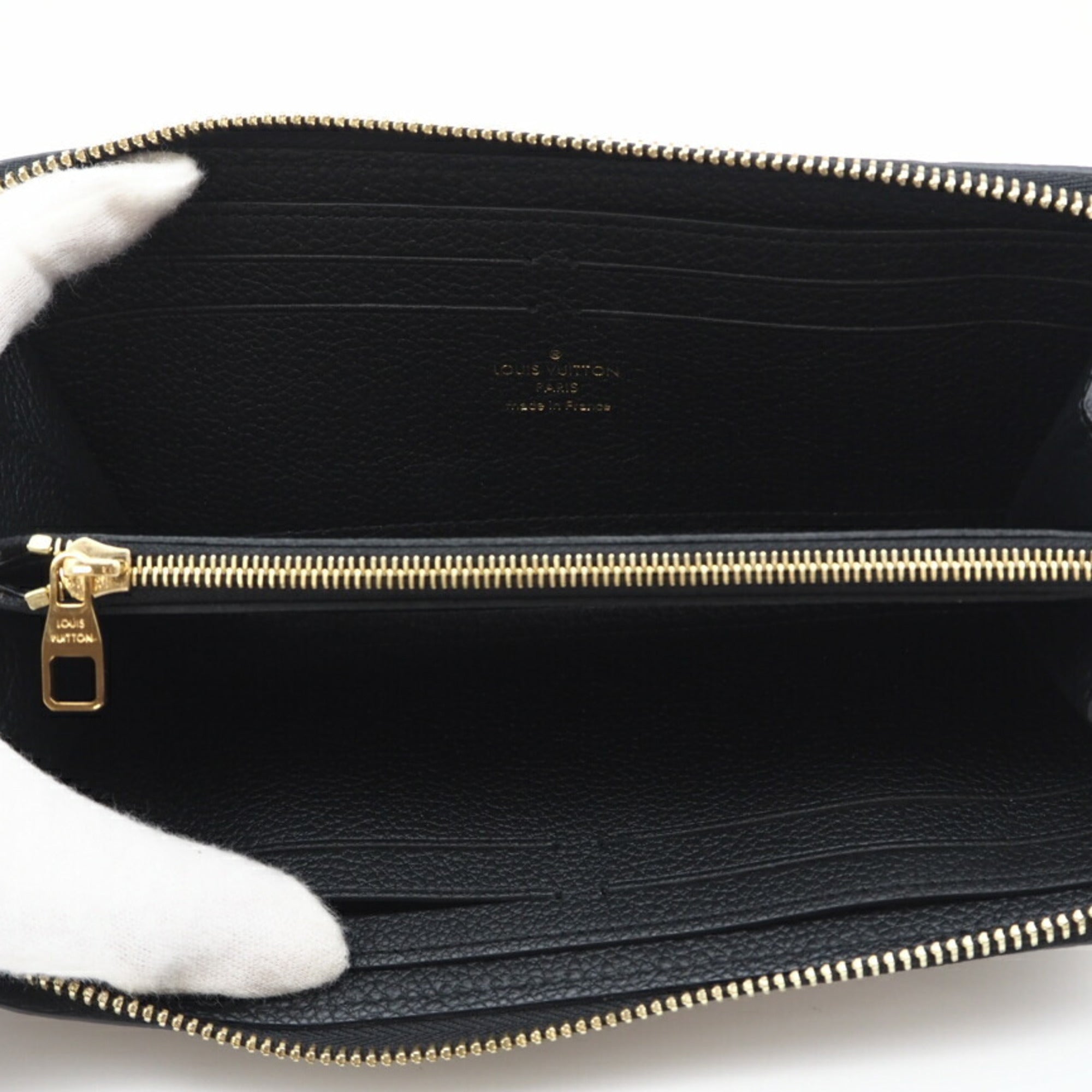 Louis Vuitton Empreinte Black Leather Long Wallet (Bi-Fold) (Pre-Owned)