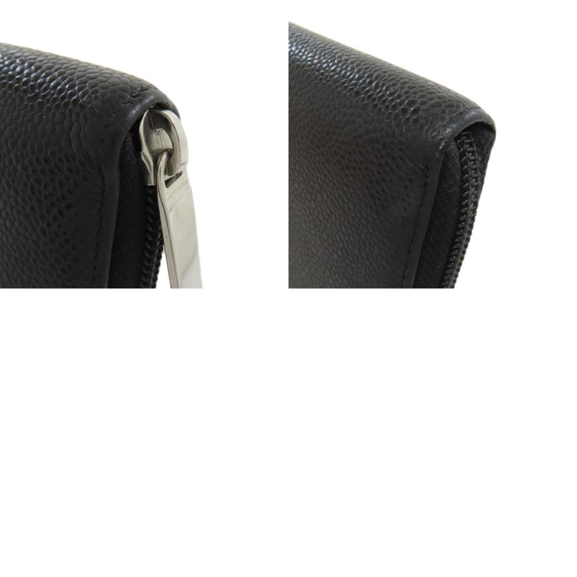 Chanel Black Leather Long Wallet (Bi-Fold) (Pre-Owned)