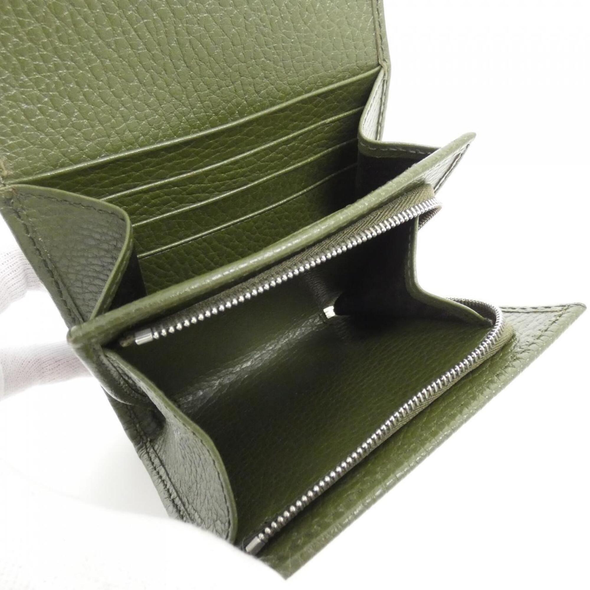 Gucci Green Leather Wallet (Bi-Fold) (Pre-Owned)