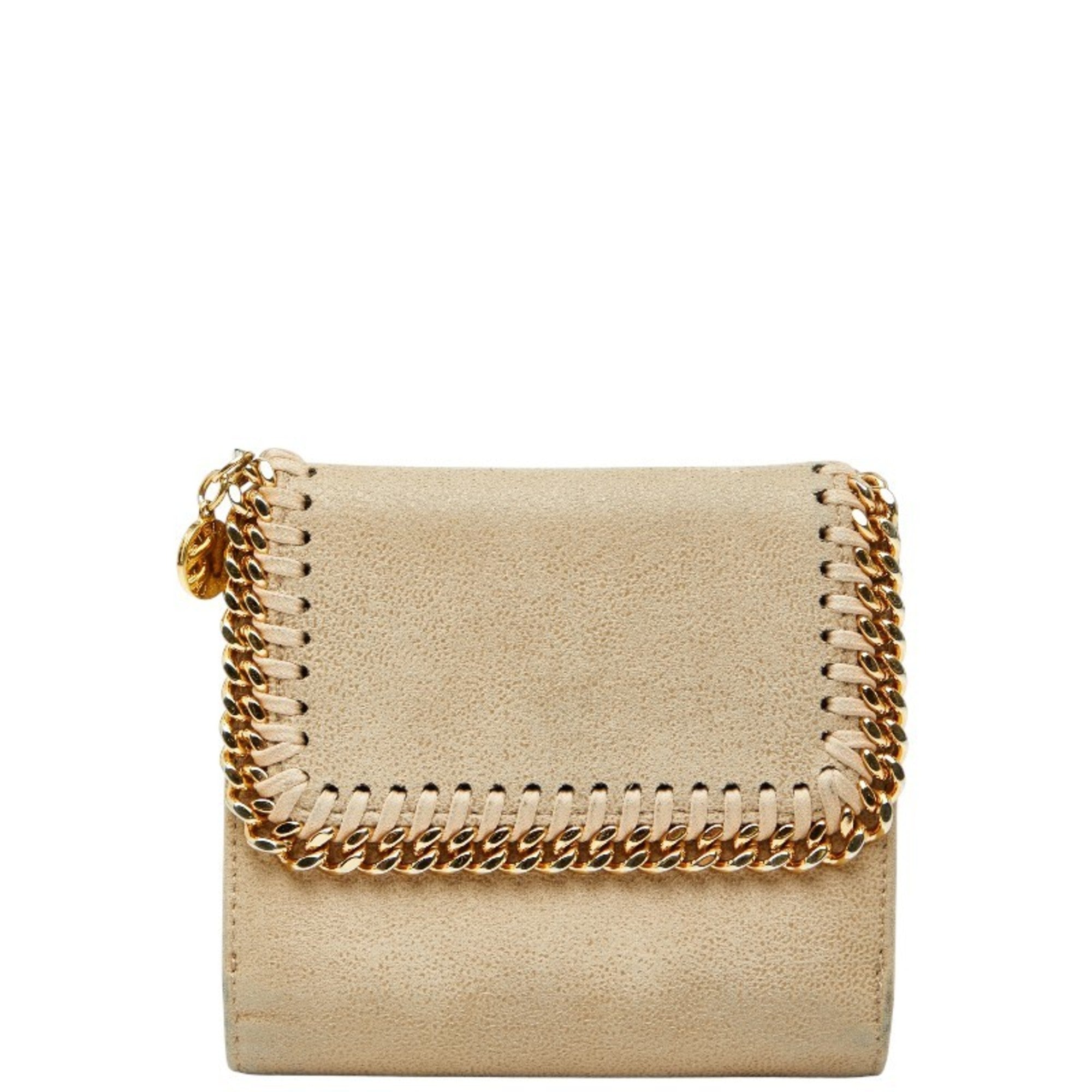 Stella Mccartney Beige Gold Polyester Wallet (Bi-Fold) (Pre-Owned)