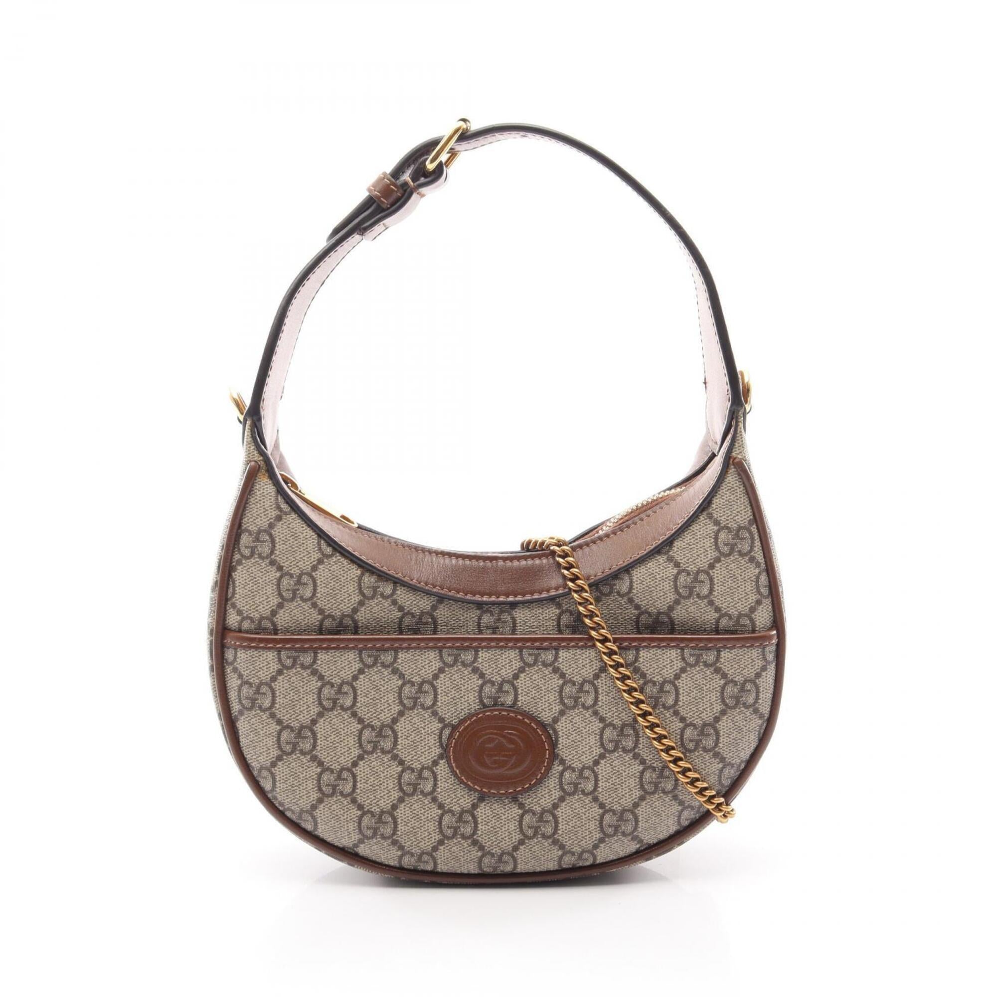 Gucci Beige Brown Gg Supreme Leather Handbag (Pre-Owned)