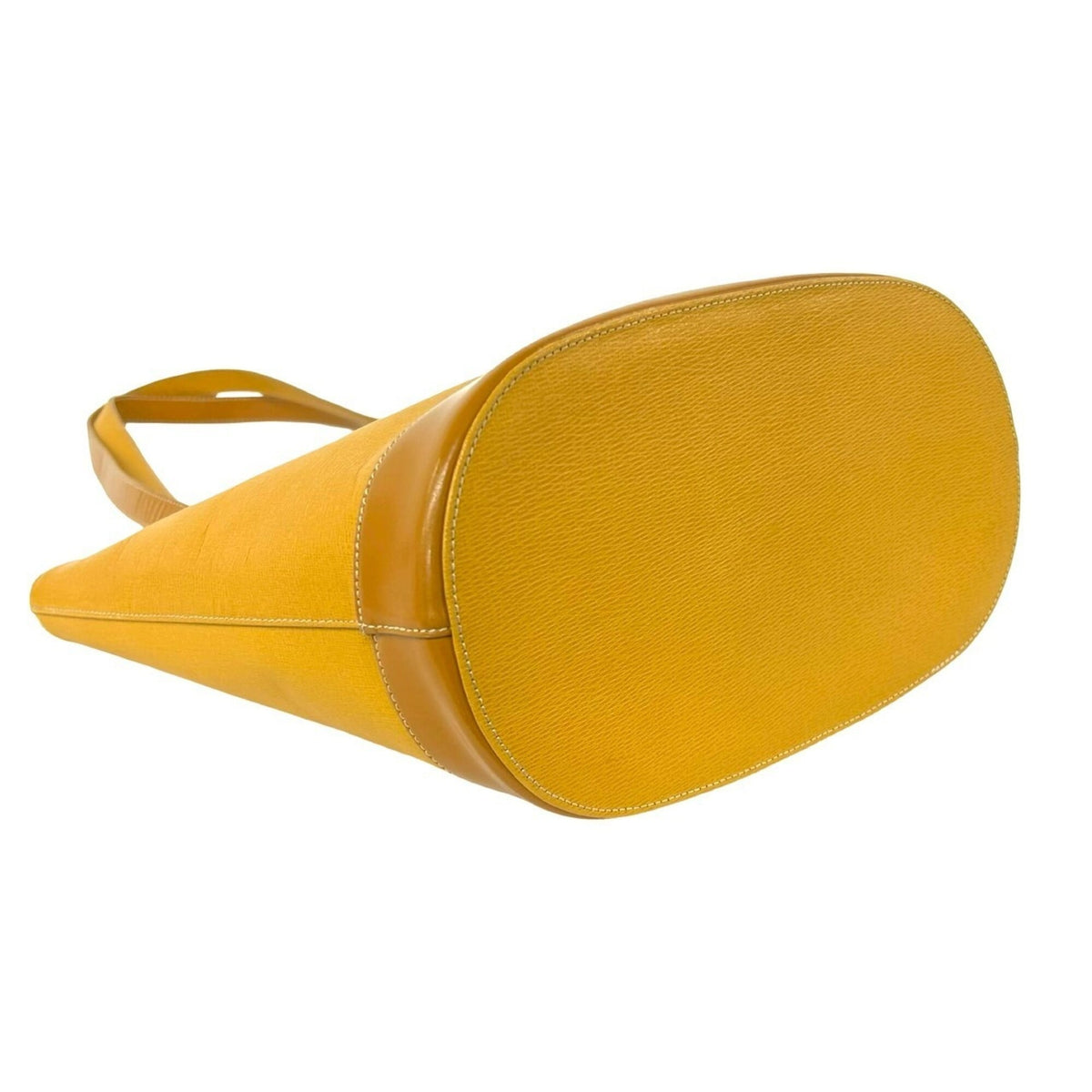Burberry Yellow Leather Shoulder Bag Tote Bag (Pre-Owned)