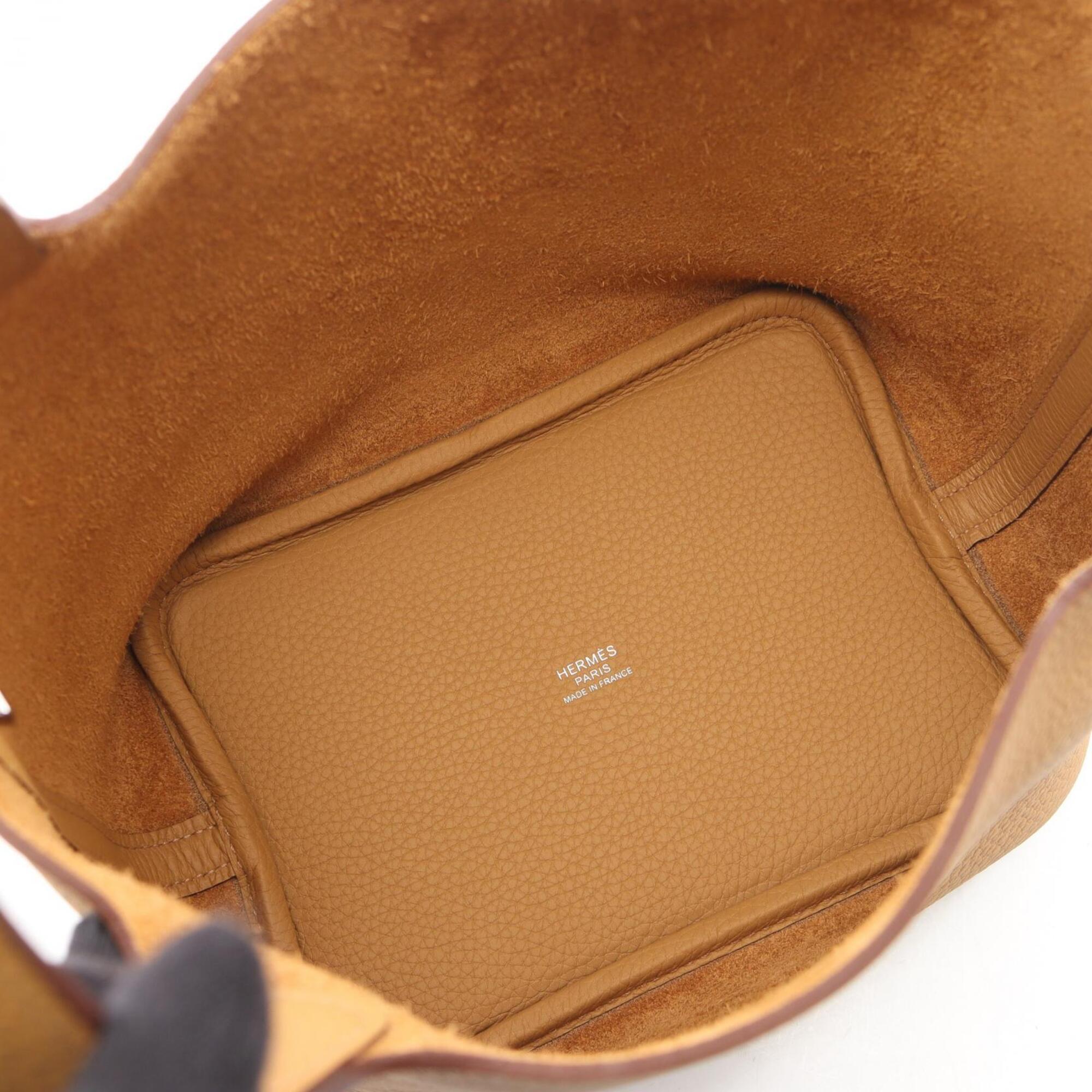 Hermes Beige Taurillon Clemence Leather Handbag (Pre-Owned)