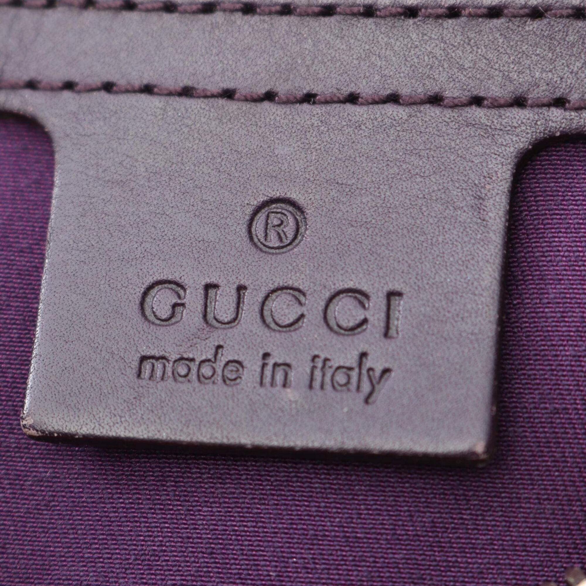 Gucci Purple Leather Handbag Shoulder Bag (Pre-Owned)