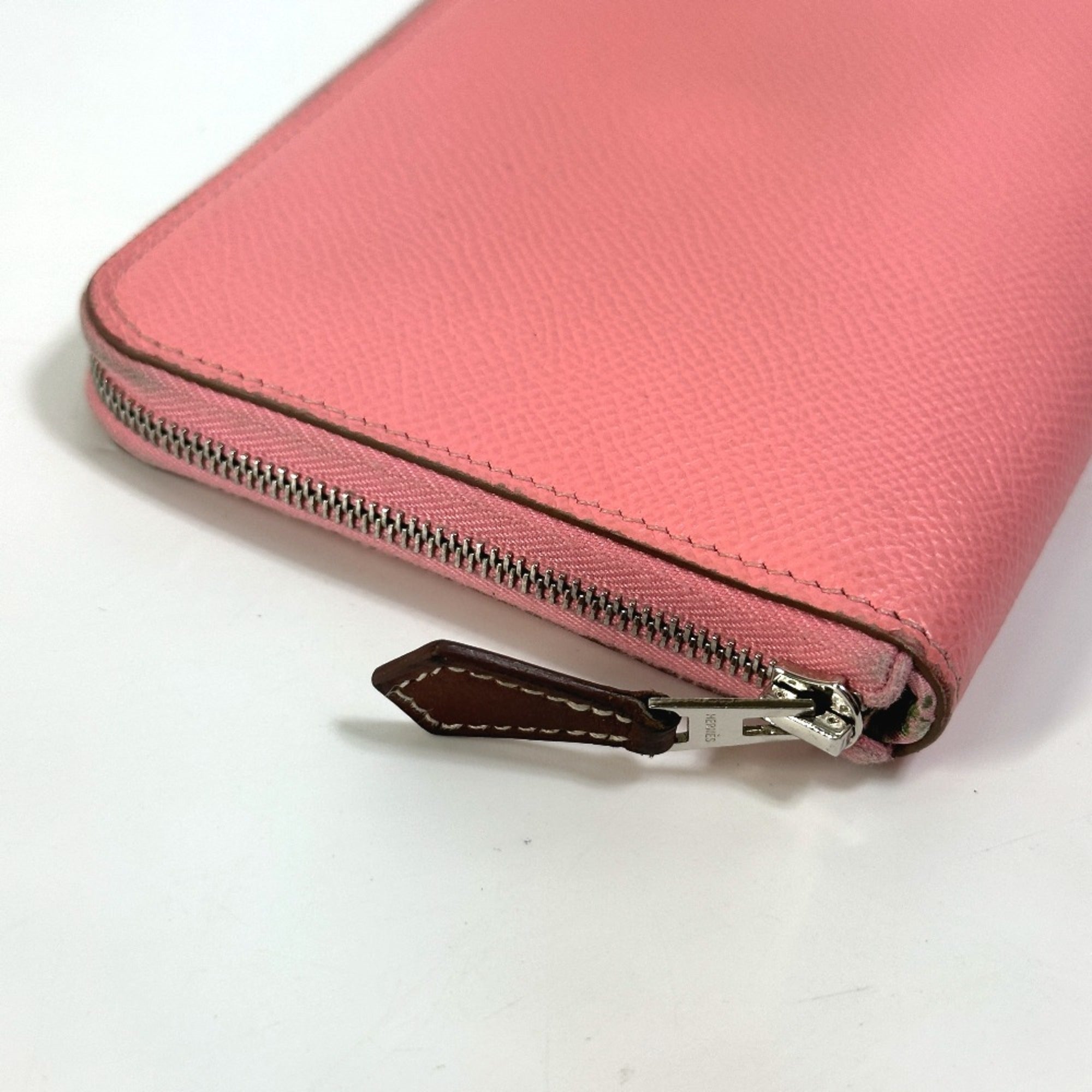 Hermes Pink Leather Long Wallet (Bi-Fold) (Pre-Owned)