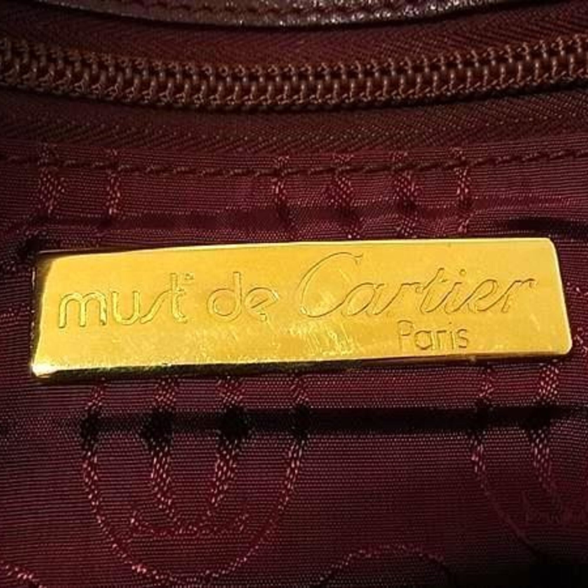 Cartier Bordeaux Leather Clutch Bag (Pre-Owned)
