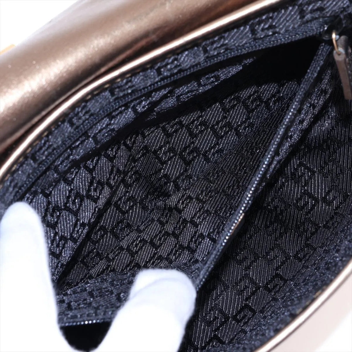 Gucci Gold Leather Handbag Shoulder Bag Tote Bag (Pre-Owned)