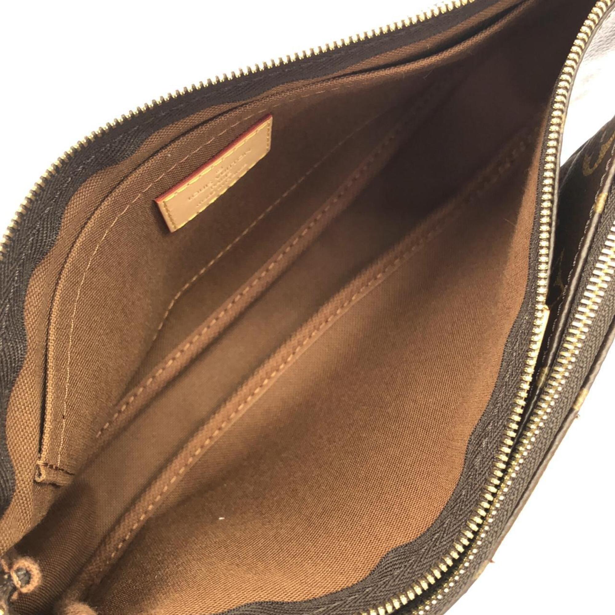 Louis Vuitton Marron Rose Clair Coated Canvas Pochette Pouch Shoulder Bag (Pre-Owned)