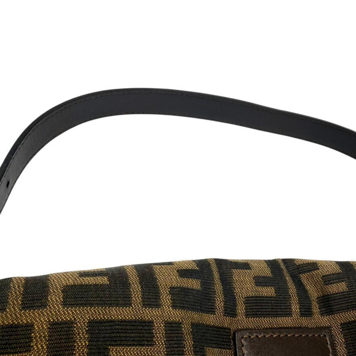 Fendi Brown Canvas Leather Handbag Pouch (Pre-Owned)